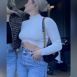 Princess Polly Long Sleeve Ribbed Crop Top